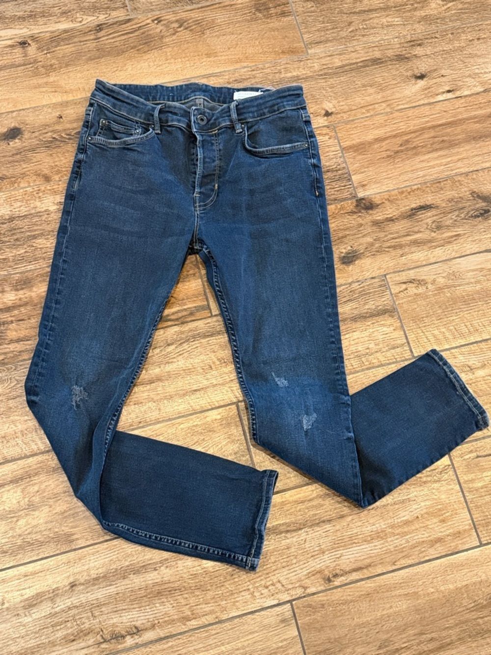 All Saints Men’s Dark Blue Skinny Jeans
